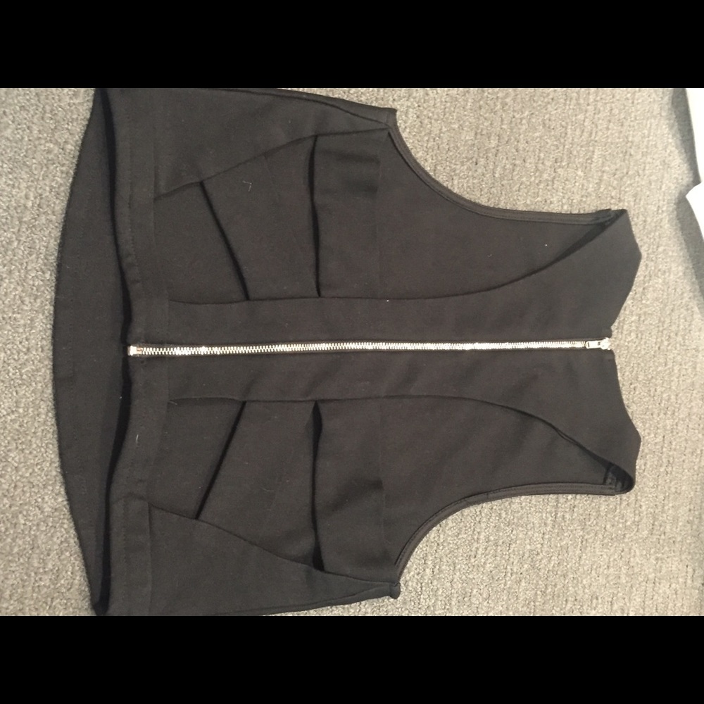 Black crop top with cut out
